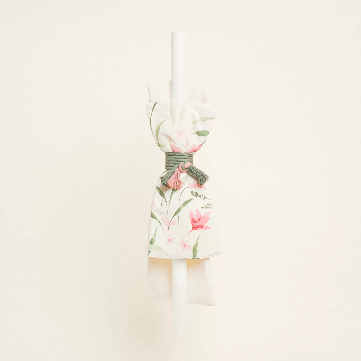 Σετ βάπτισης με λουλούδια σε λευκό και φούξια