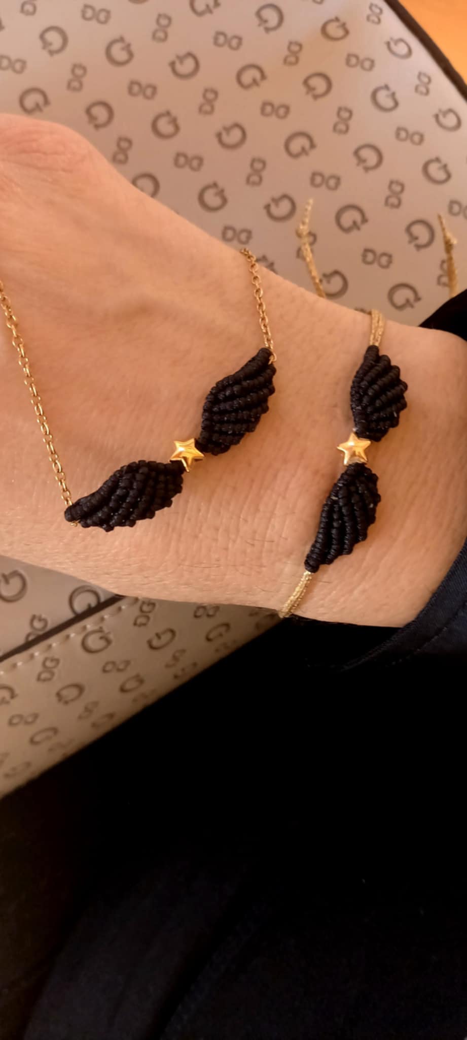 Βραχιόλι με φτερά αγγέλου και αστέρι