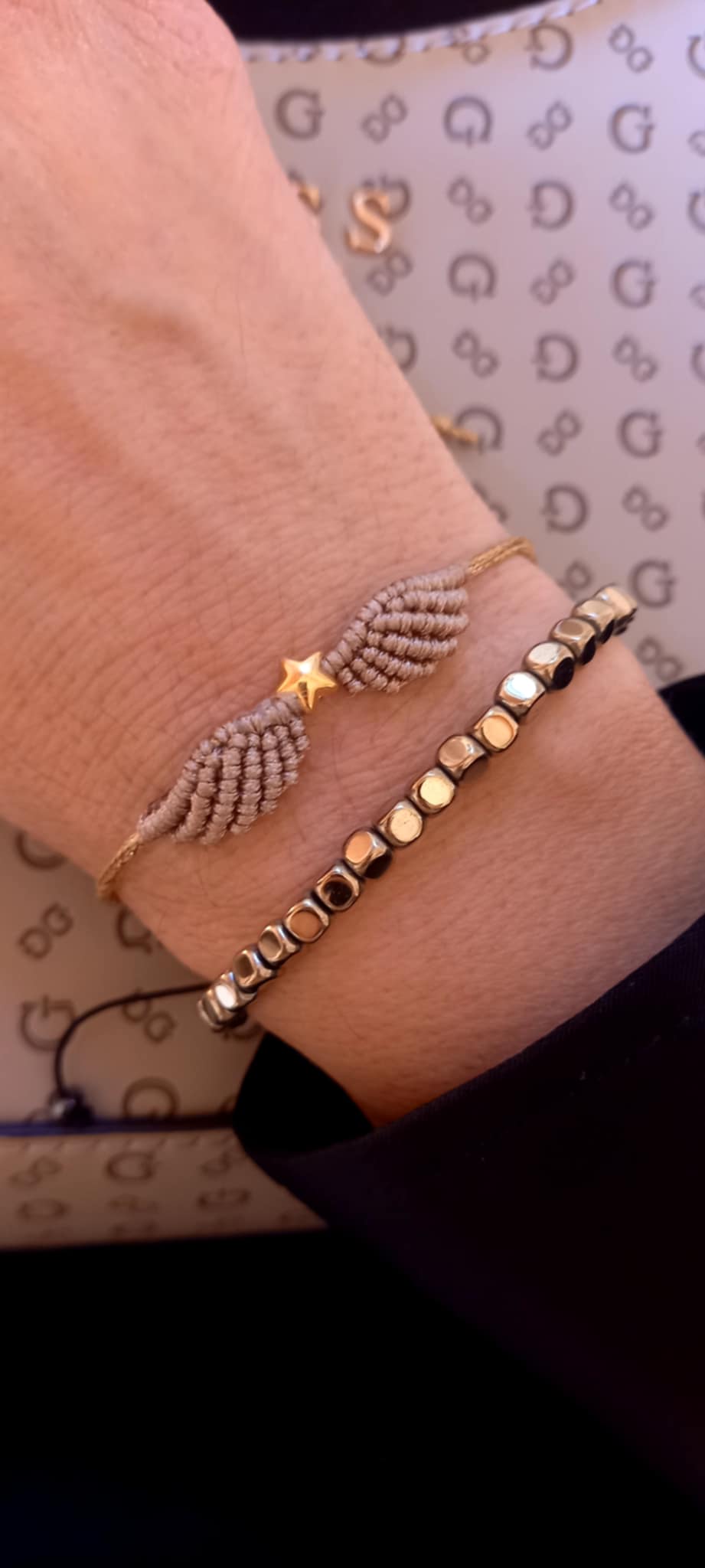 Βραχιόλι με φτερά αγγέλου και αστέρι