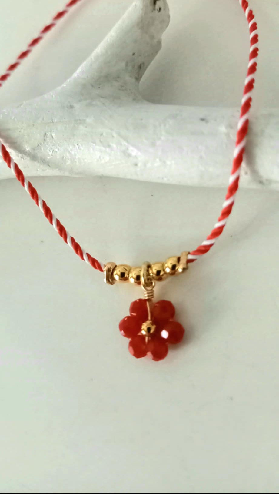 Βραχιόλι μαρτάκι με λουλούδι