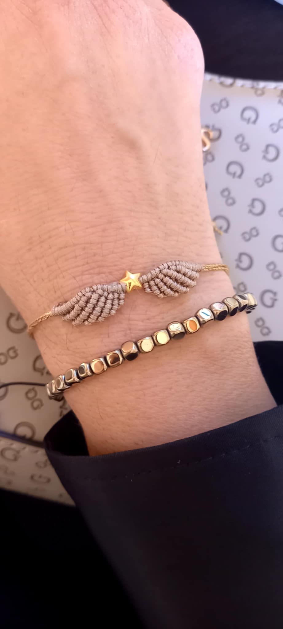 Βραχιόλι με φτερά αγγέλου και αστέρι