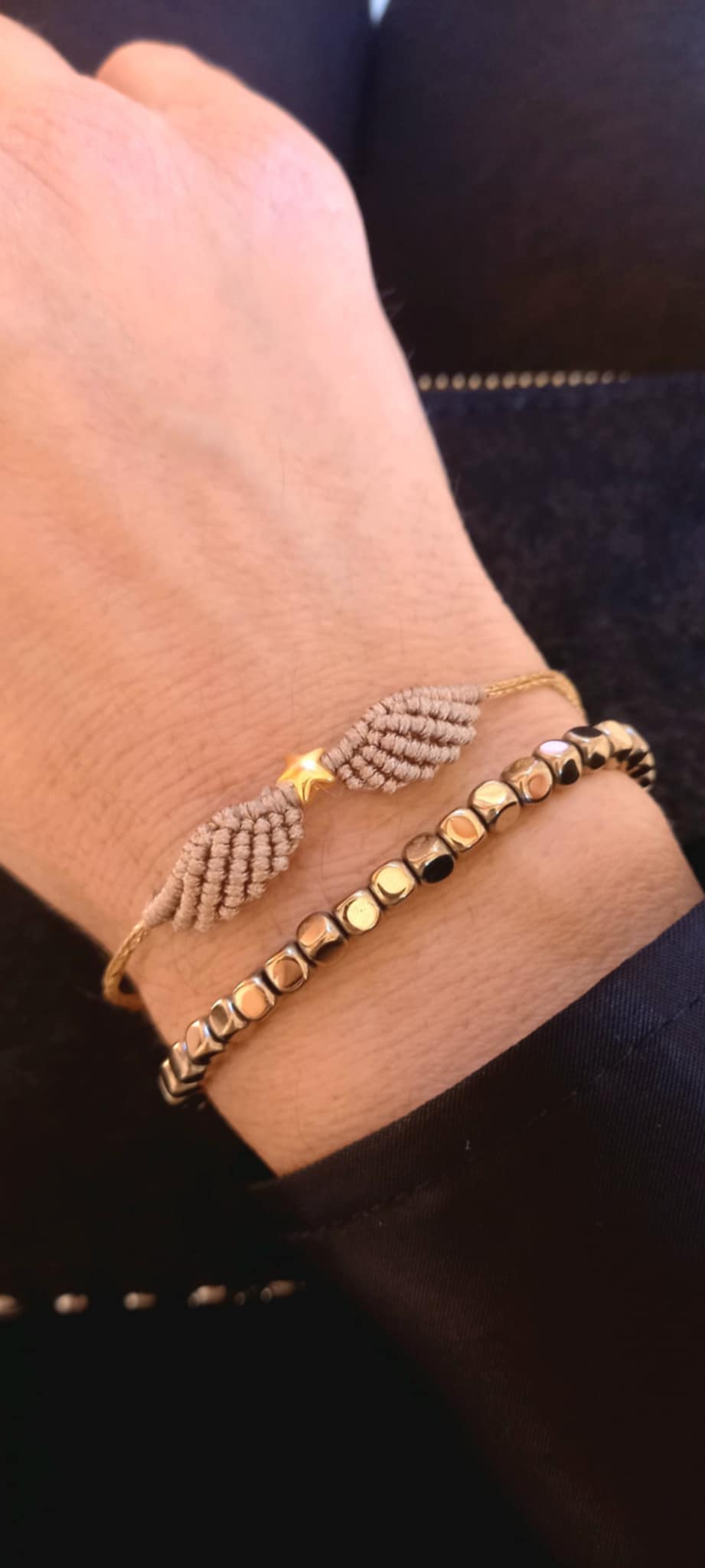 Βραχιόλι με φτερά αγγέλου και αστέρι