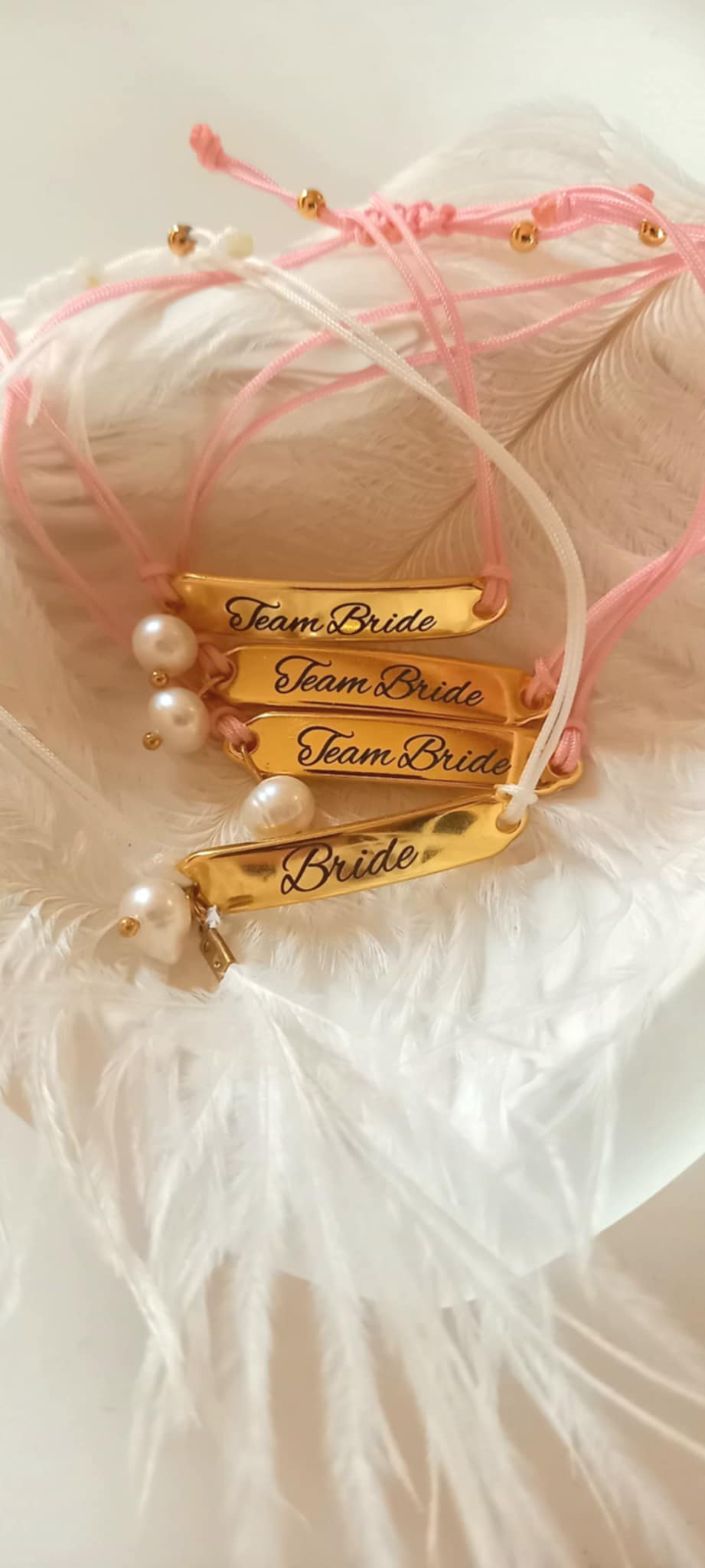 Βραχιόλι team bride για bachelor party με μαργαριτάρι καλλιέργειας