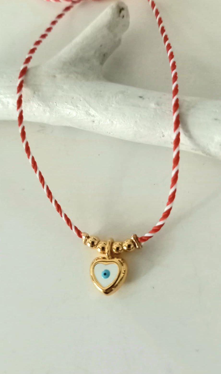 Βραχιόλι μαρτάκι με καρδιά με σμάλτο