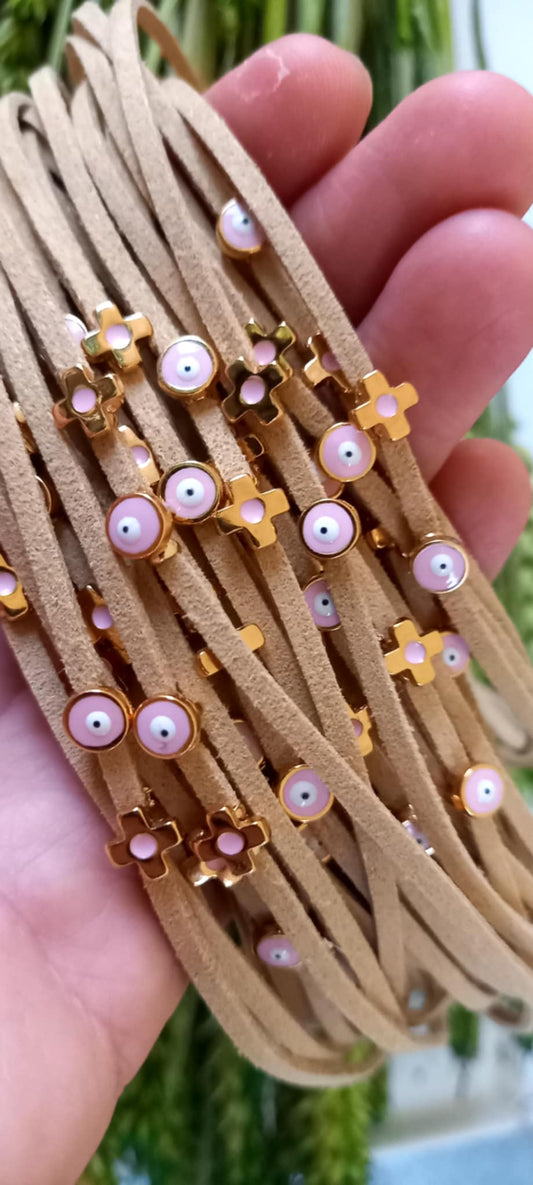 Μαρτυρικό βάπτισης βραχιόλι με καστόρι και επιχρυσωμένα στοιχεία