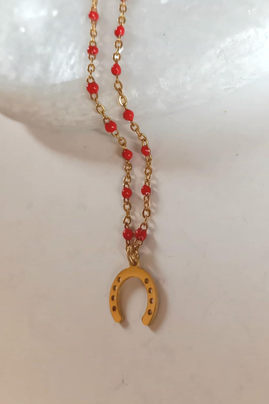 Κολιέ ροζάριο με μοτίφ πέταλο