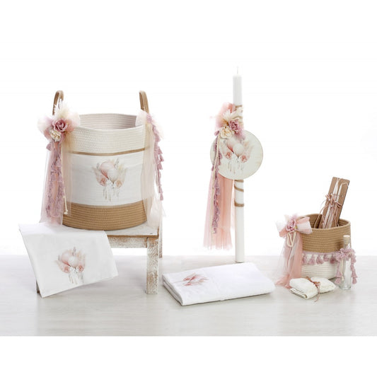 Σετ βάπτισης σε ρομαντικό - boho ύφος