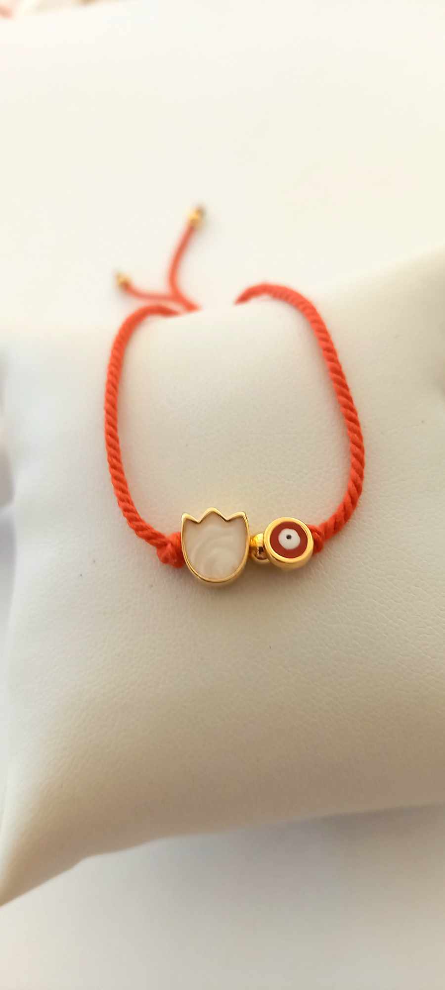 Βραχιόλι μαρτάκι με στοιχείο τουλίπα και μάτι