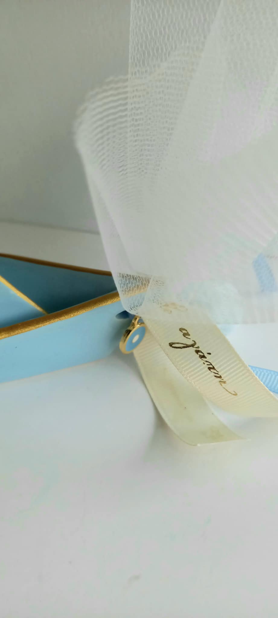 Μπομπονιέρα βάπτισης κεραμικό καραβάκι με μάτι