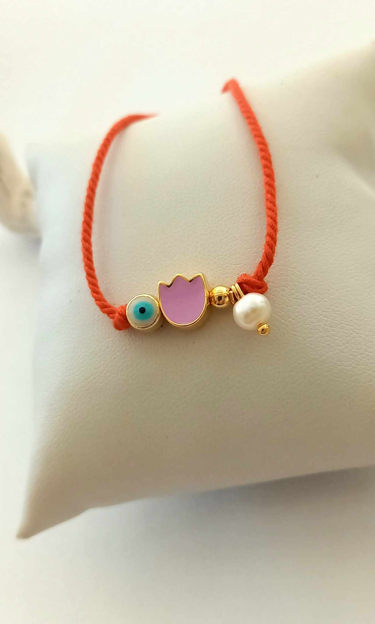 Βραχιόλι μαρτάκι με επιχρυσωμένα στοιχεία και μαργαριτάρι καλλιέργειας