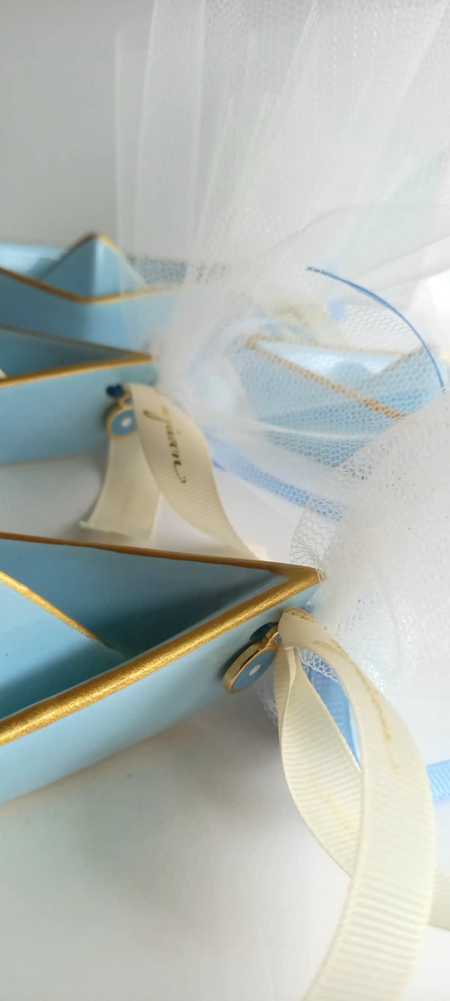 Μπομπονιέρα βάπτισης κεραμικό καραβάκι με μάτι