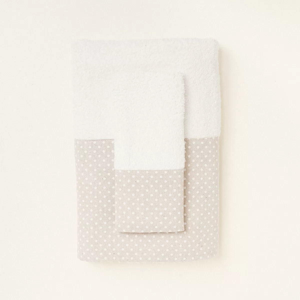 Σετ βάπτισης με μπεζ πουά