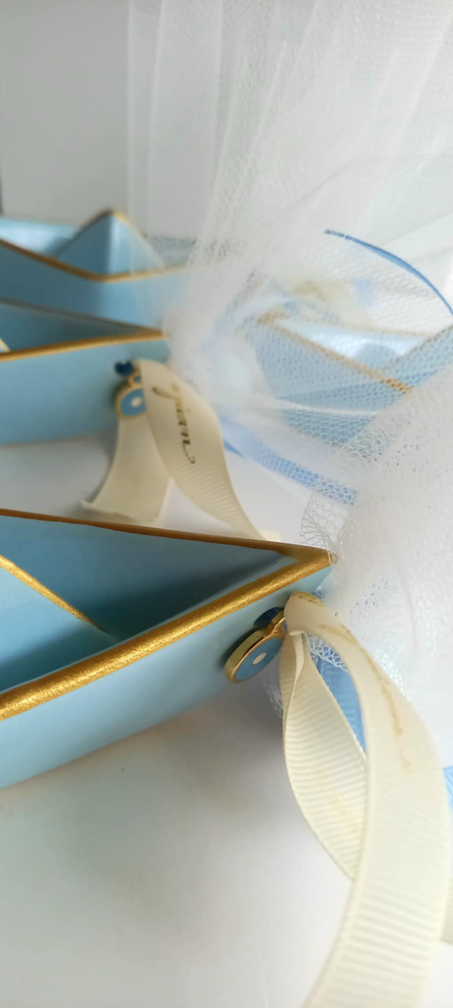 Μπομπονιέρα βάπτισης κεραμικό καραβάκι με μάτι