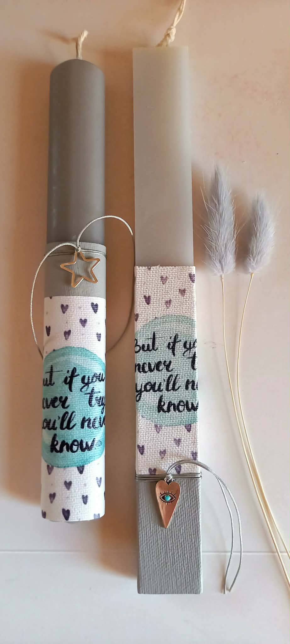 Αρωματική λαμπάδα με μεταλλικό στοιχείο