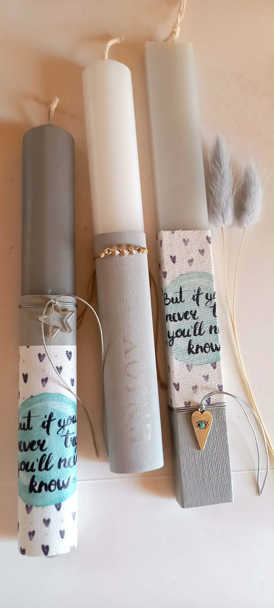 Αρωματική λαμπάδα με μεταλλικό στοιχείο