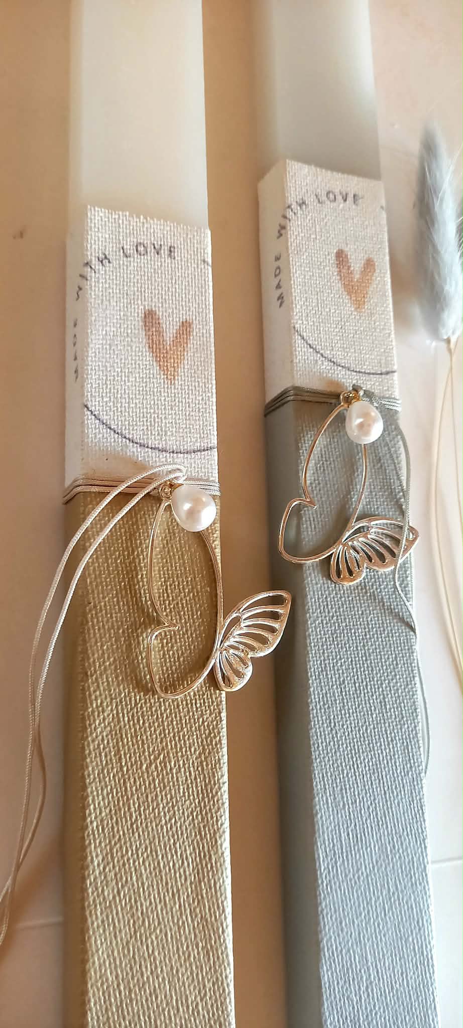 Αρωματική λαμπάδα με μεταλλικό στοιχείο