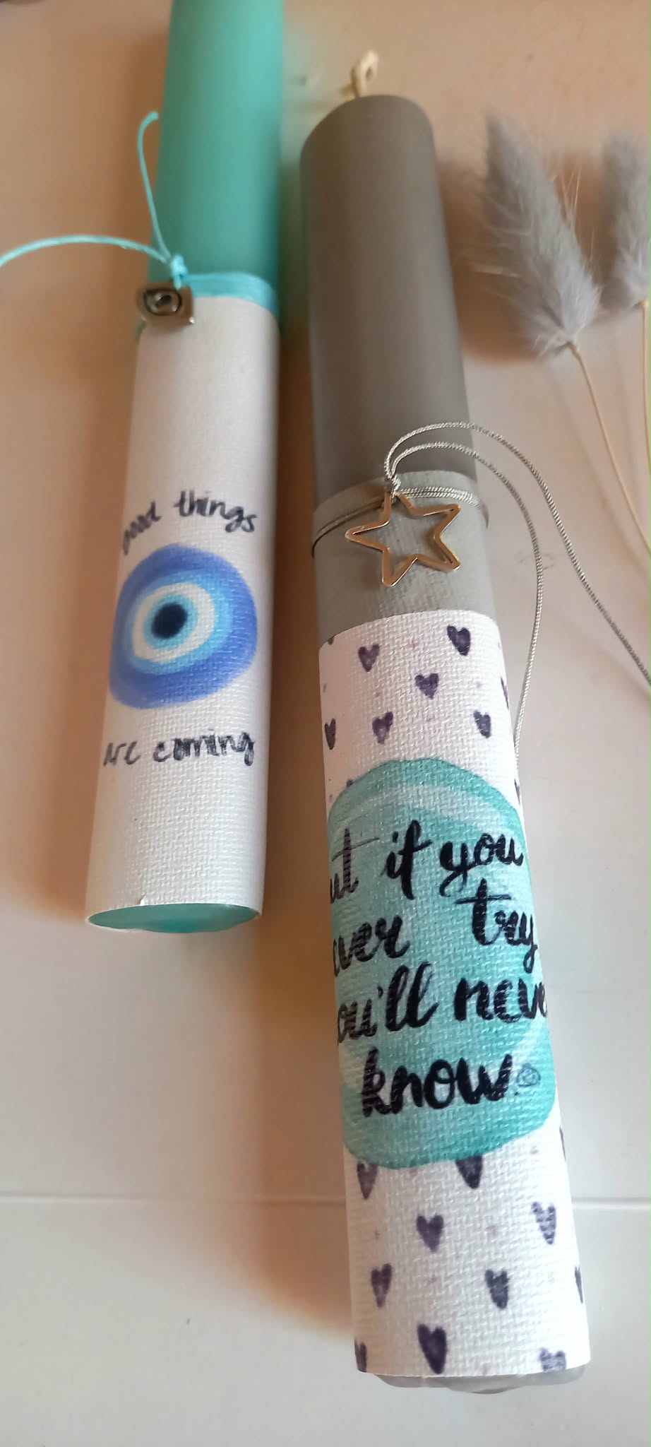 Αρωματική λαμπάδα με μεταλλικό αστέρι