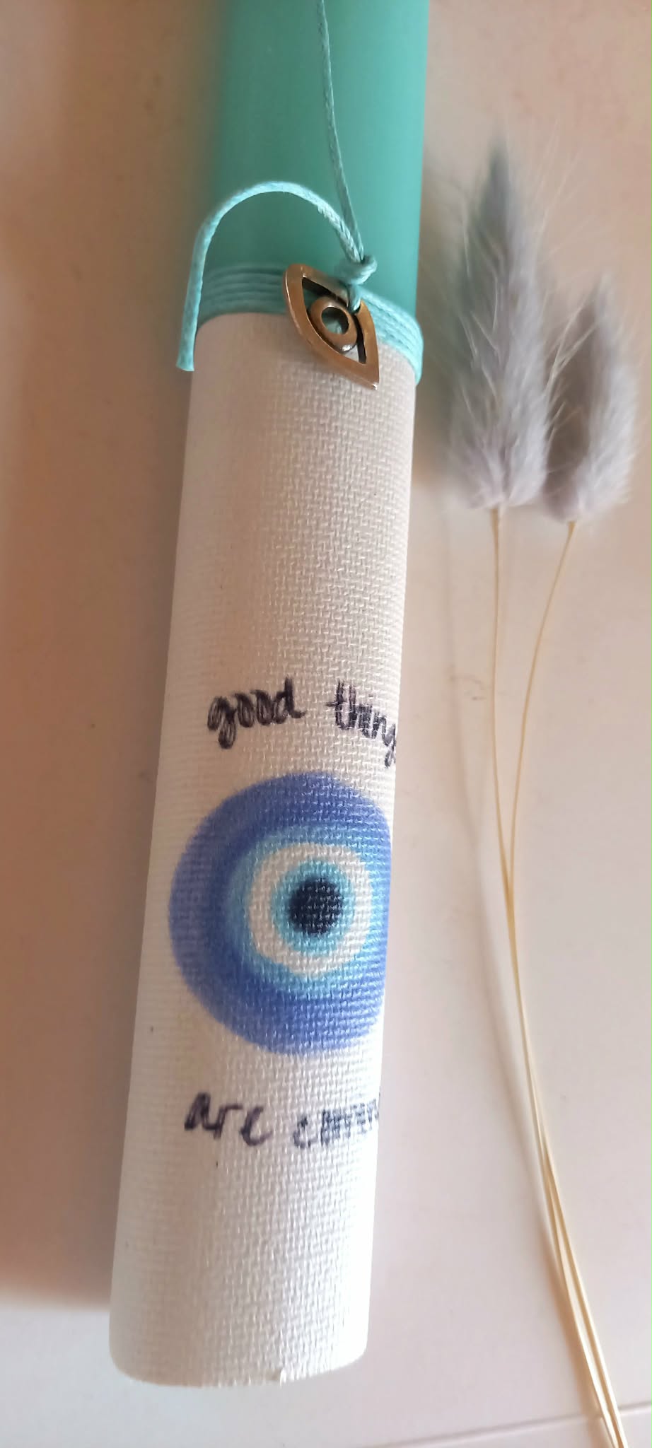 Αρωματική λαμπάδα με μάτι και μεταλλικό στοιχείο