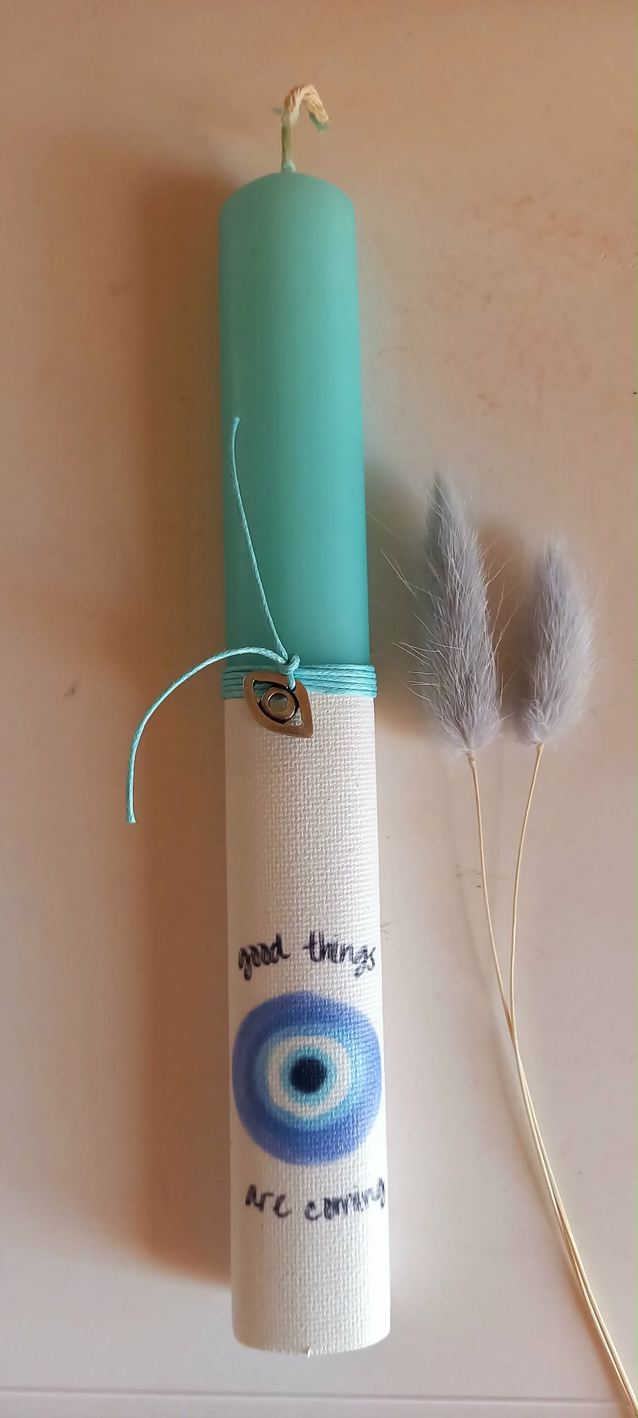 Αρωματική λαμπάδα με μάτι και μεταλλικό στοιχείο