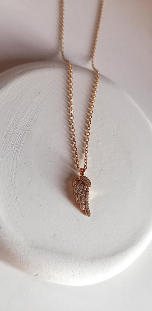 Κολιέ με αλυσίδα και ατσάλινο μοτίφ με ζιργκόν