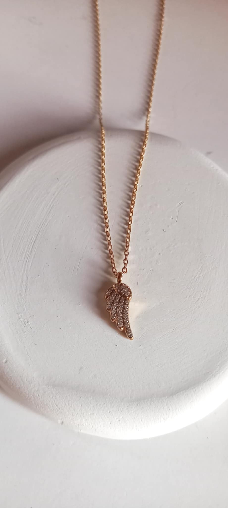 Κολιέ με αλυσίδα και ατσάλινο μοτίφ με ζιργκόν