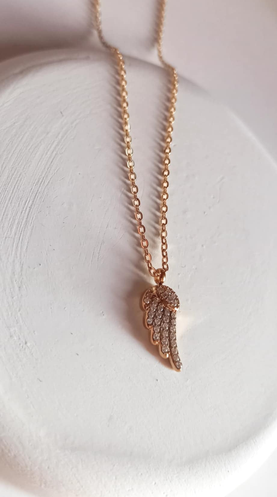 Κολιέ με αλυσίδα και ατσάλινο μοτίφ με ζιργκόν