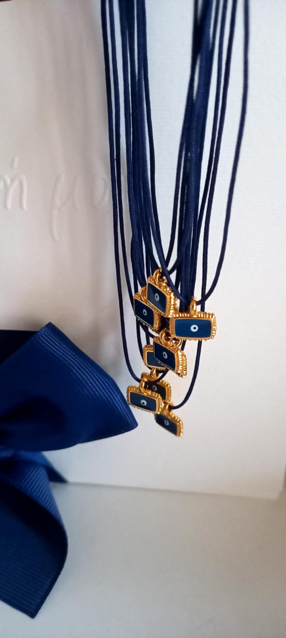 Μαρτυρικό βάπτισης για το λαιμό με boho στοιχείο με μάτι