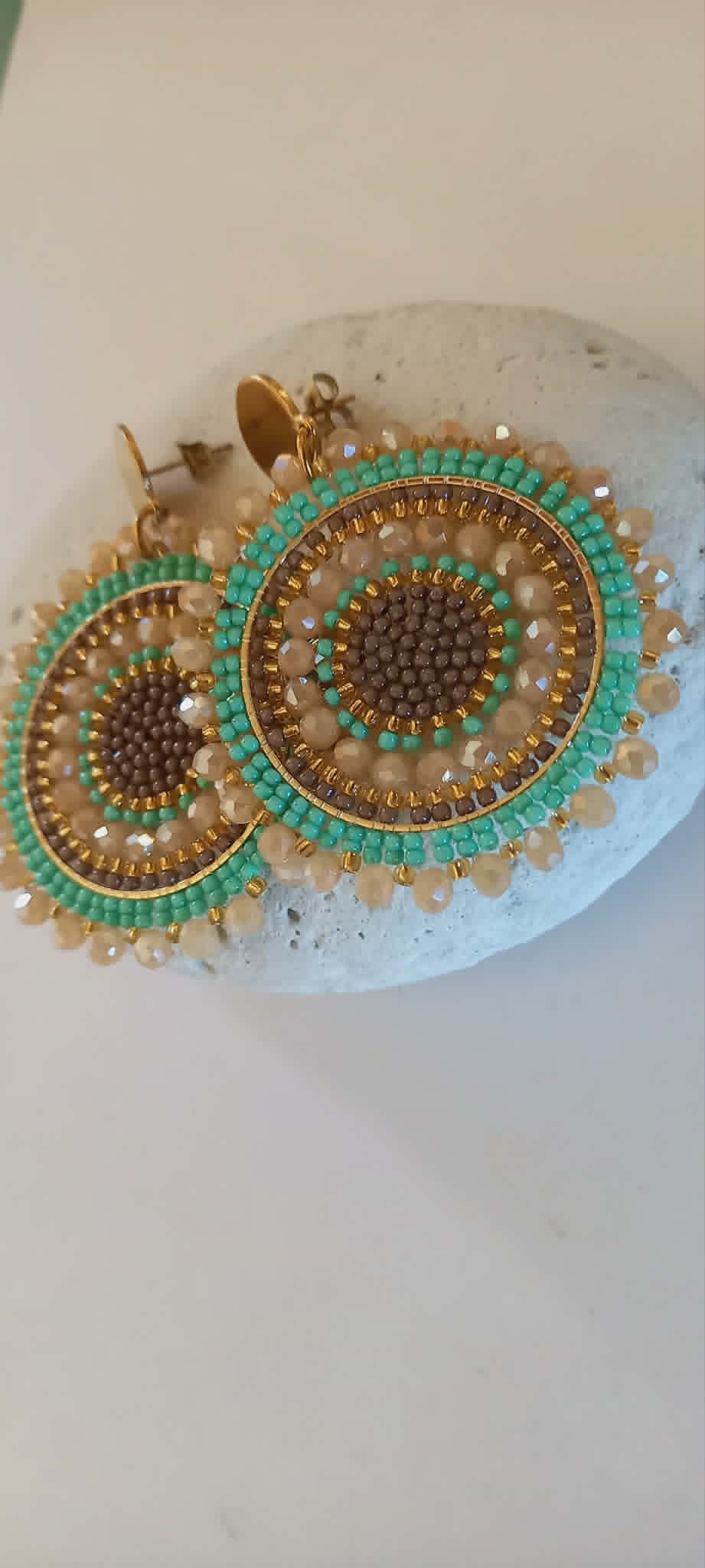 Σκουλαρίκια με κρύσταλλα σε στυλ boho