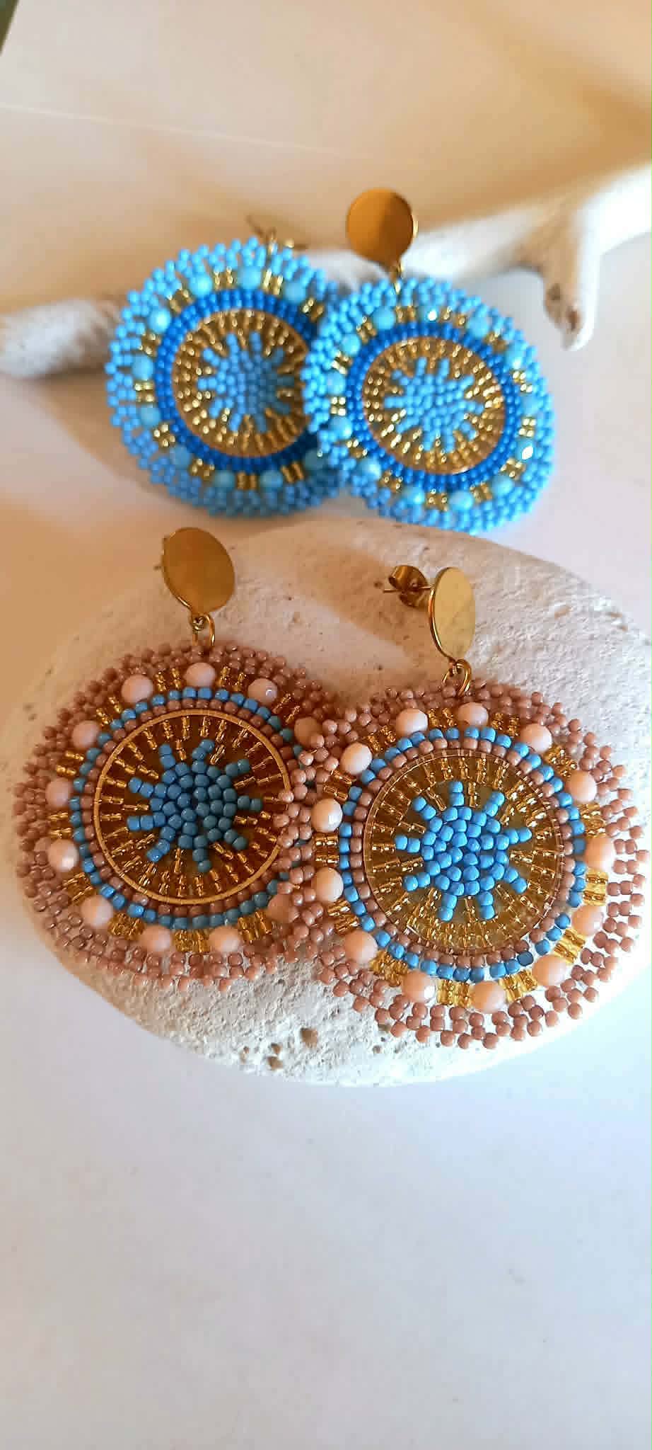 Σκουλαρίκια με χάντρες miyuki σε στυλ boho