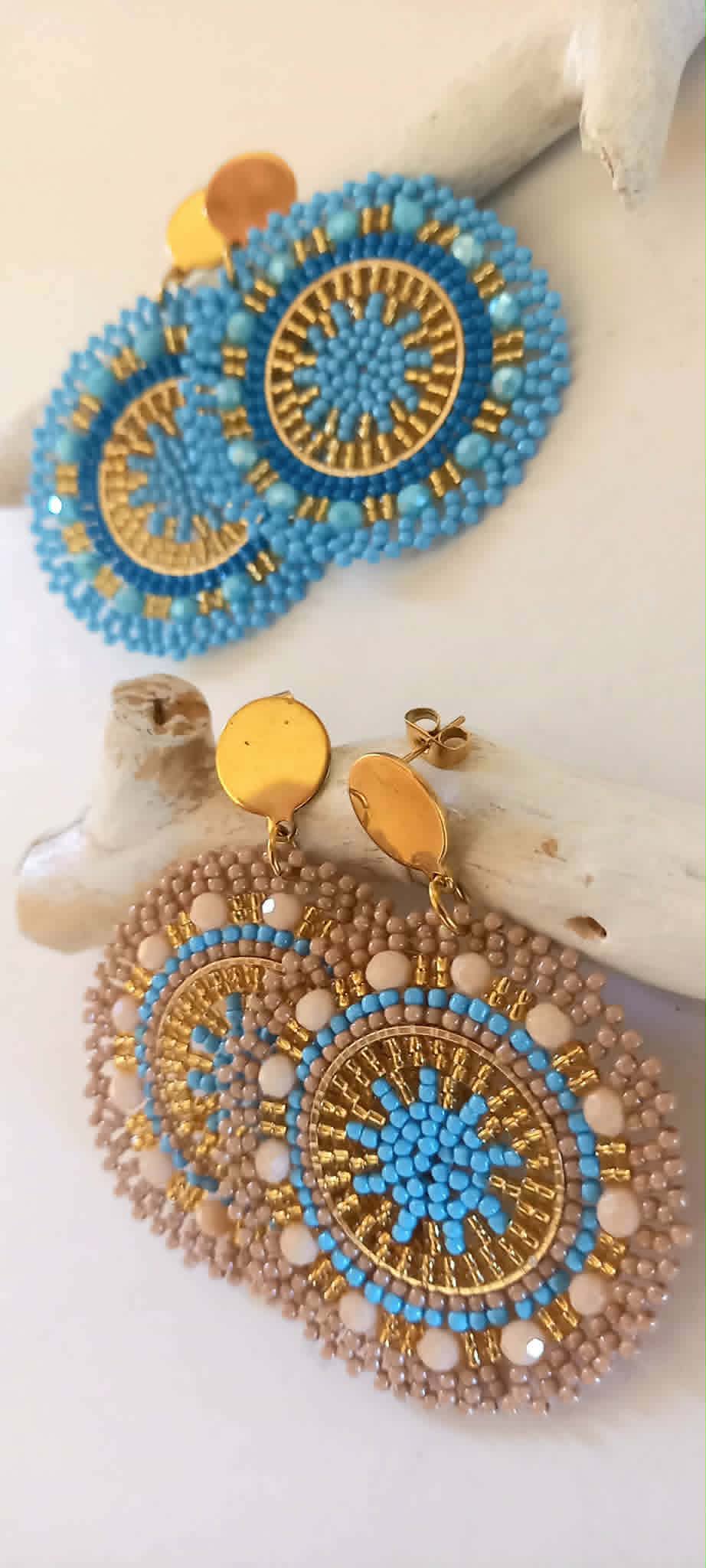 Σκουλαρίκια με χάντρες miyuki σε στυλ boho