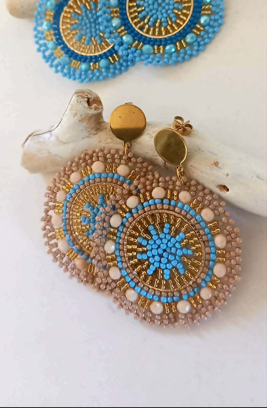 Σκουλαρίκια με χάντρες miyuki σε στυλ boho
