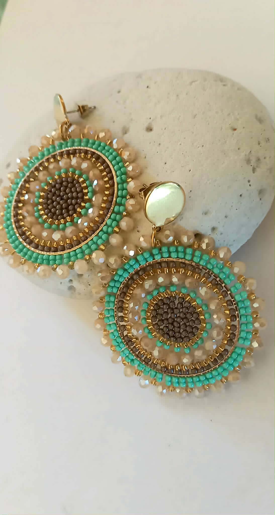 Σκουλαρίκια με κρύσταλλα σε στυλ boho