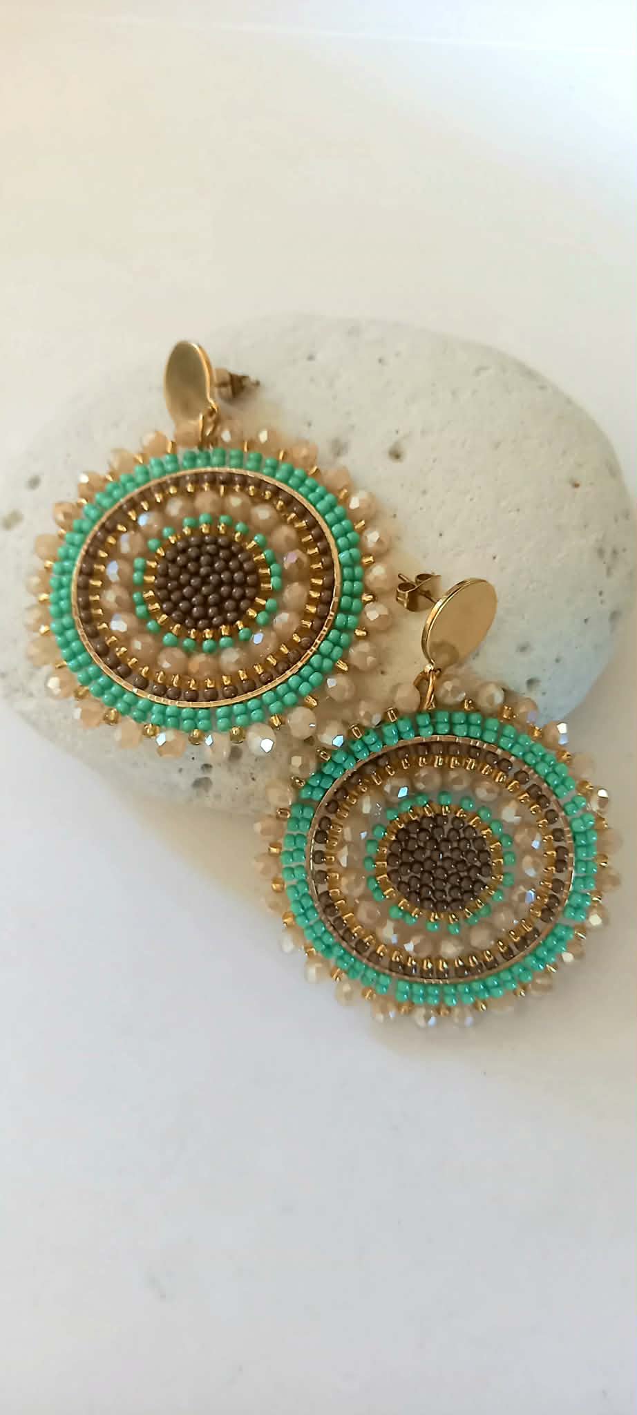 Σκουλαρίκια με κρύσταλλα σε στυλ boho
