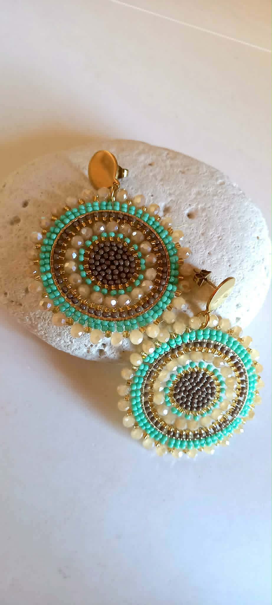 Σκουλαρίκια με κρύσταλλα σε στυλ boho