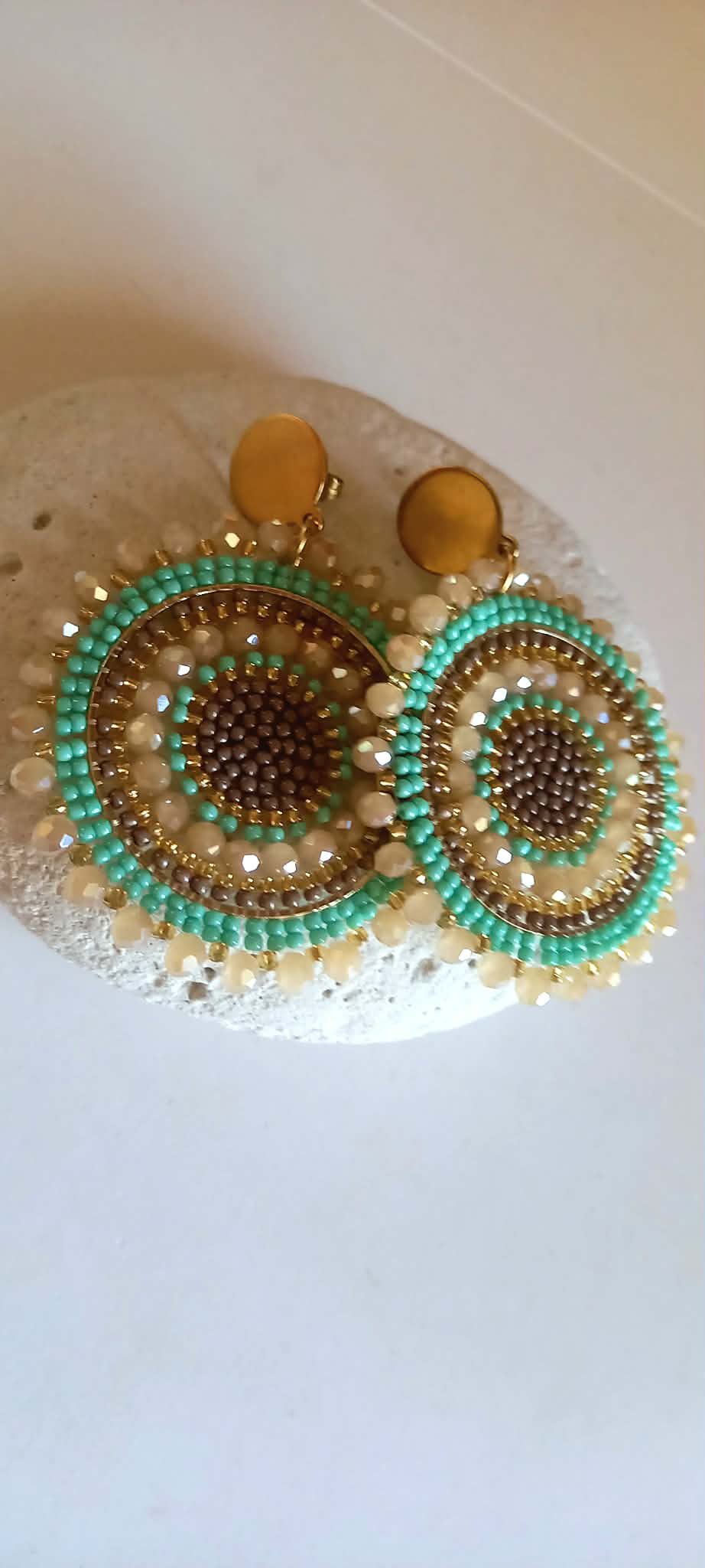 Σκουλαρίκια με κρύσταλλα σε στυλ boho