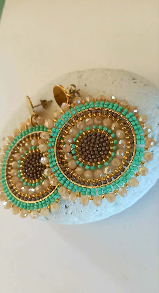 Σκουλαρίκια με κρύσταλλα σε στυλ boho