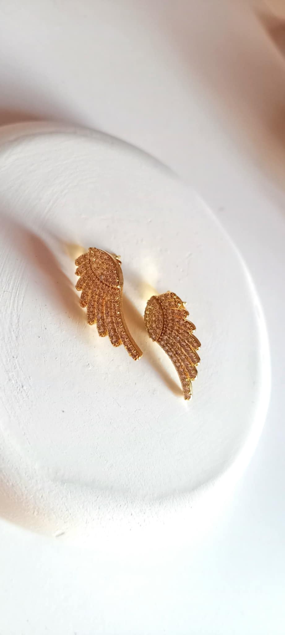 Σκουλαρίκια φτερό αγγέλου με ζιργκόν