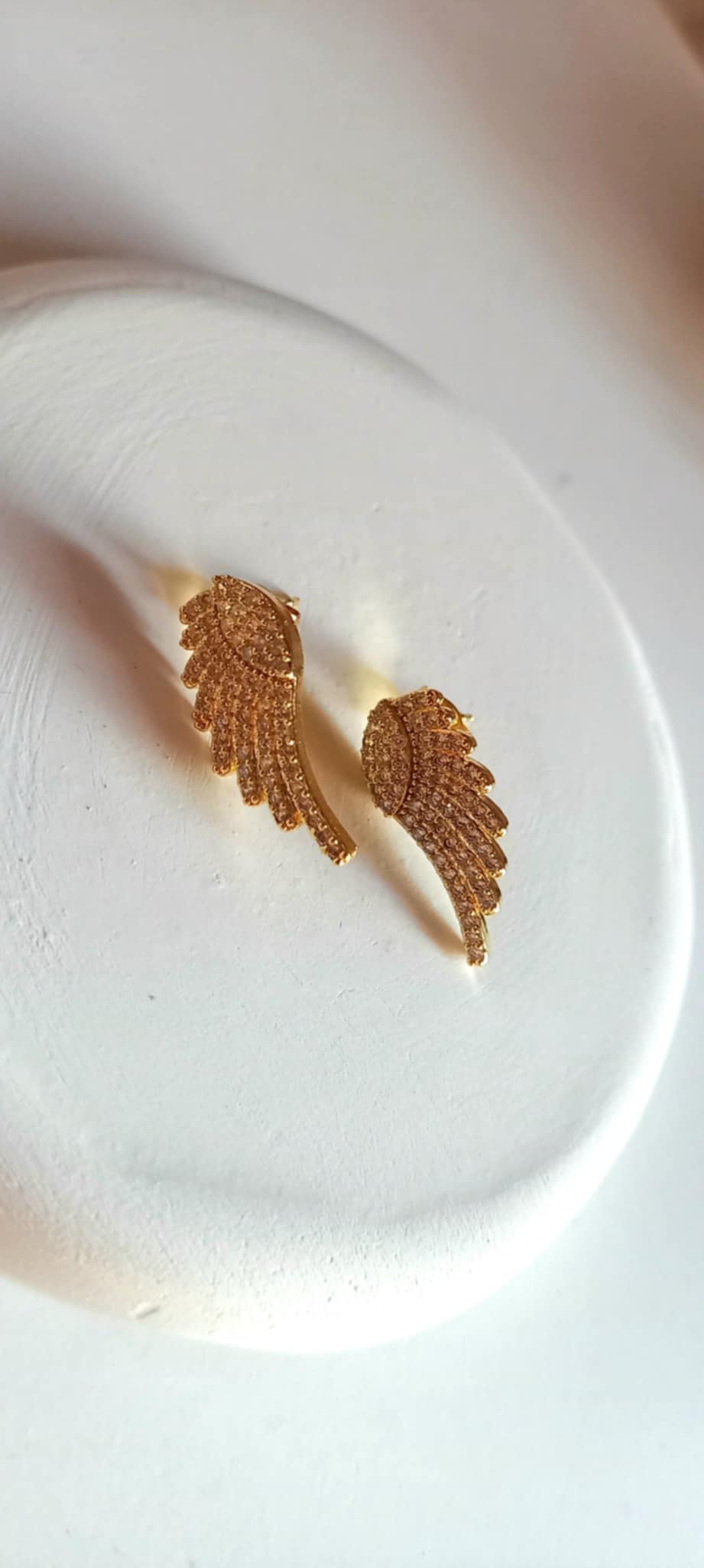 Σκουλαρίκια φτερό αγγέλου με ζιργκόν