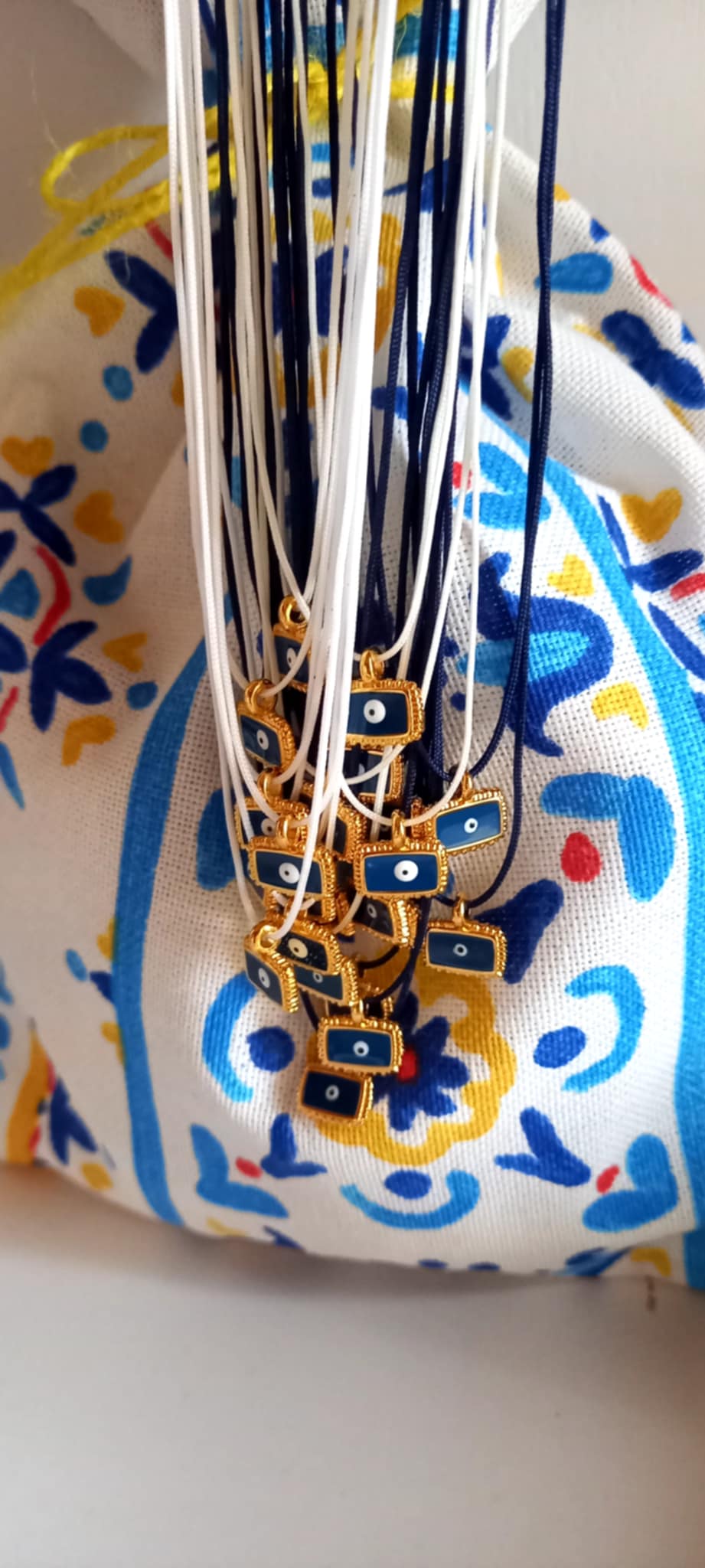 Μαρτυρικό βάπτισης για το λαιμό με boho στοιχείο με μάτι