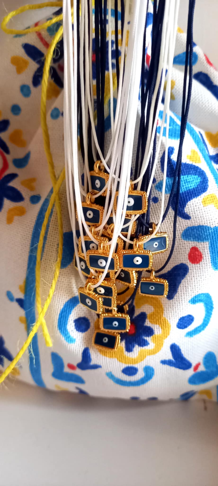 Μαρτυρικό βάπτισης για το λαιμό με boho στοιχείο με μάτι