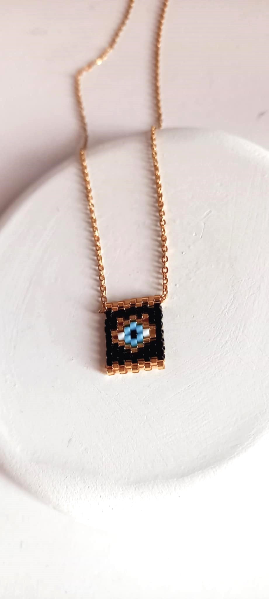 Κολιέ μάτι με χάντρες miyuki