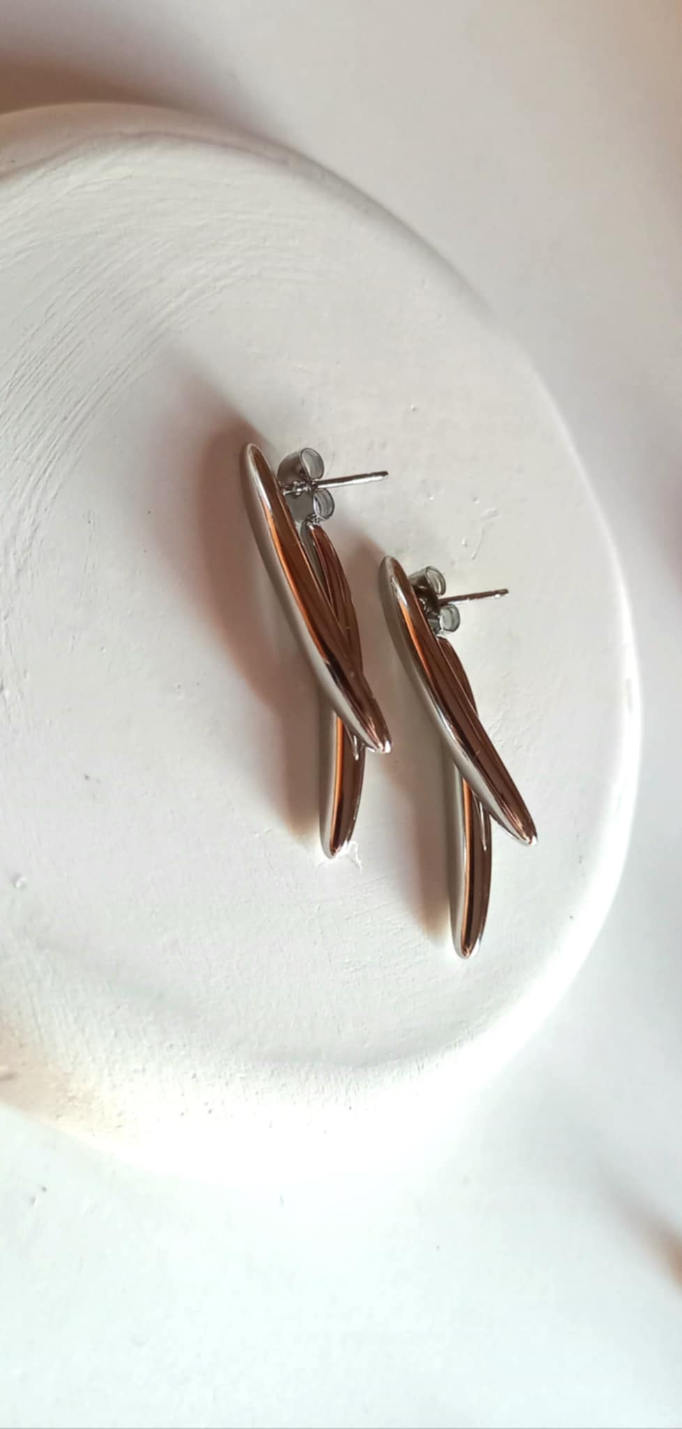 Σκουλαρίκια από ατσάλι με ear jacket