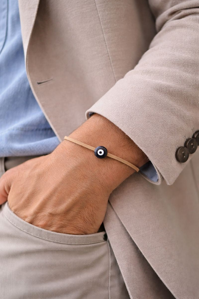 Χειροποίητο μαρτυρικό βάπτισης καστόρι με κεραμικό μάτι με σμάλτο