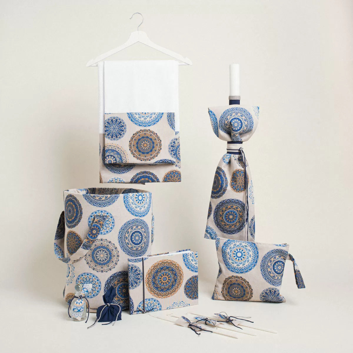 Σετ βάπτισης boho με μπλε madala