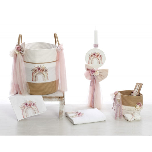 Σετ βάπτισης για κορίτσι με θέμα ουράνιο τόξο