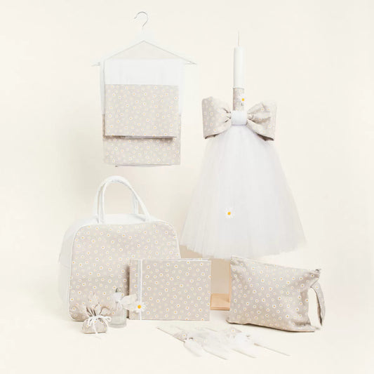 Σετ βάπτισης με μικρές μαργαρίτες