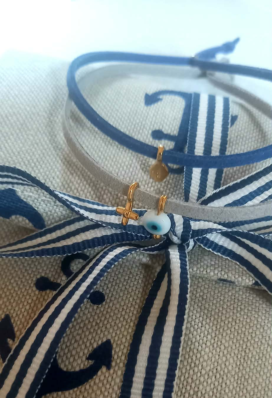 Μπομπονιέρα βάπτισης φάκελλος με άγκυρες