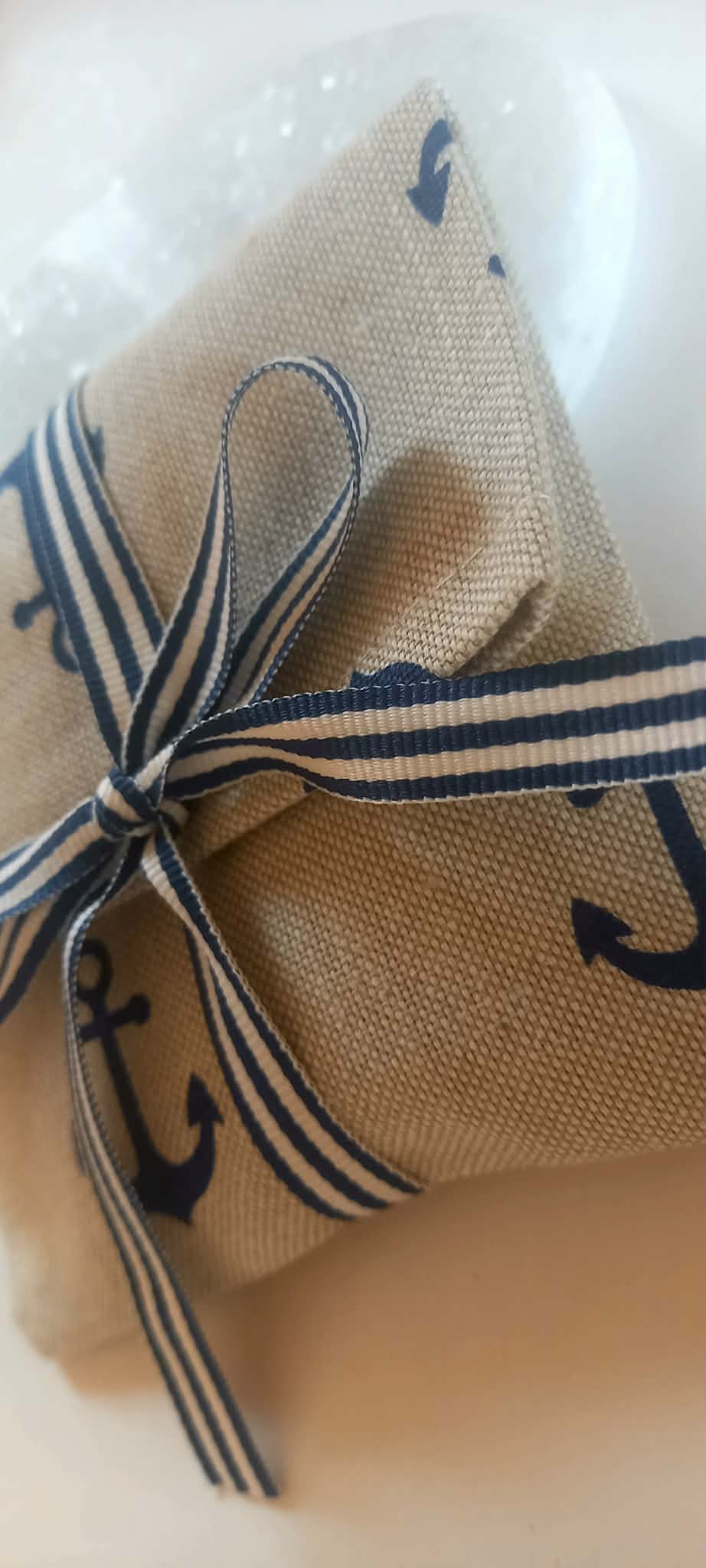 Μπομπονιέρα βάπτισης φάκελλος με άγκυρες