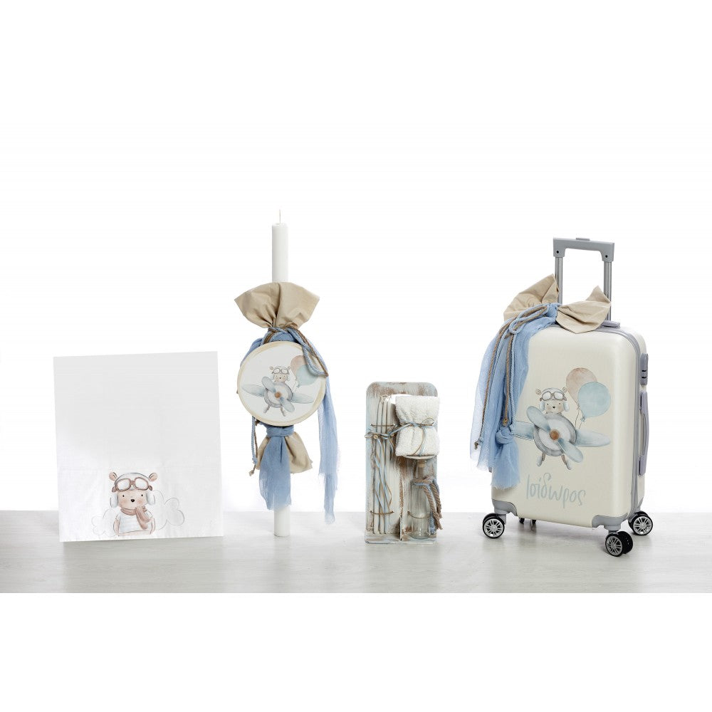 Σετ βάπτισης με θέμα αρκουδάκι αεροπόρος