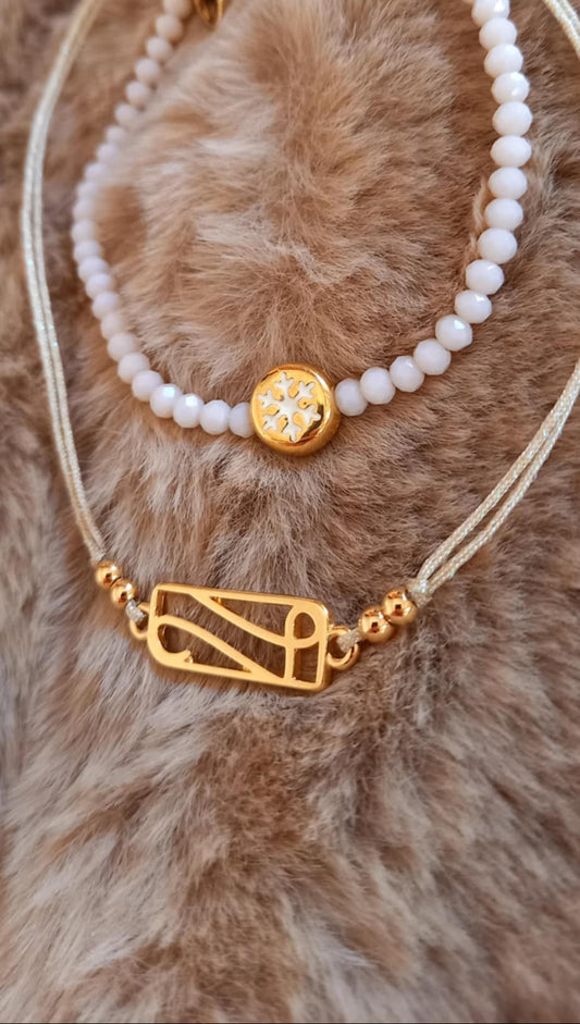 Βραχιόλι με κρύσταλλα και γιορτινό μοτίφ